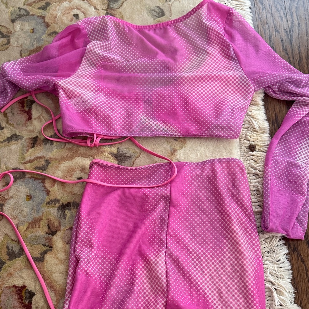Pink Mesh Women's Rave Set - Picture 3 of 4